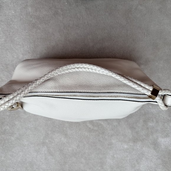 NWT Michael Kors Lexington Large Pebbled Leather Shoulder Bag | Light Cream - Picture 9 of 12